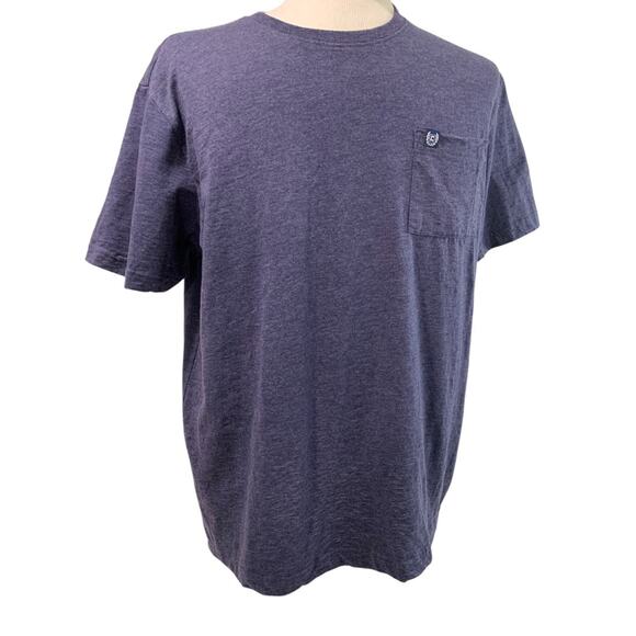 Large Chaps Seacoast Wash Mens Blue Heathered Tshirt Crew Neck - Picture 1 of 8